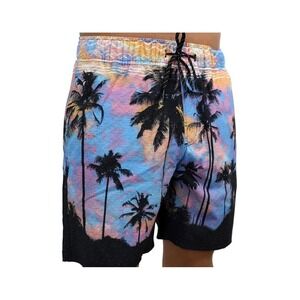 Ocean Current Young Men's Sunset Palms Lined Swim Trunks Size XL Beach‎ Vacation
